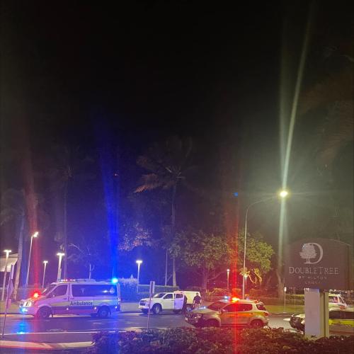 Police make emergency declaration after helicopter crashes into Cairns hotel